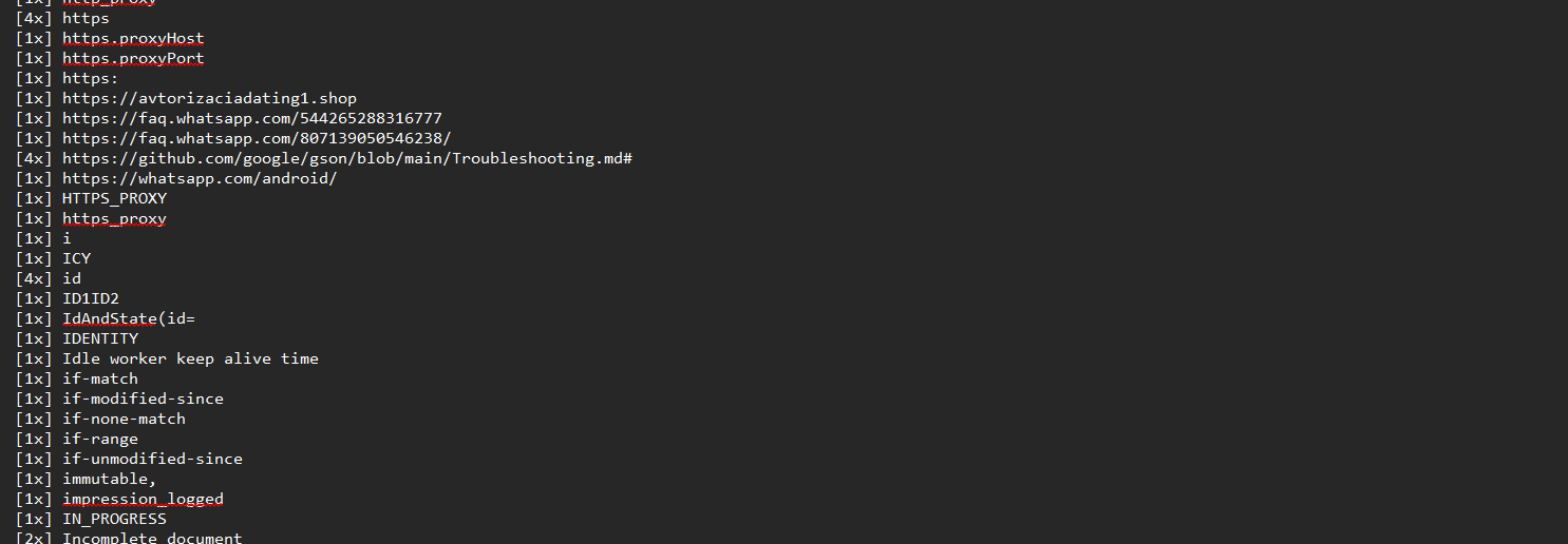 Deobfuscated strings output