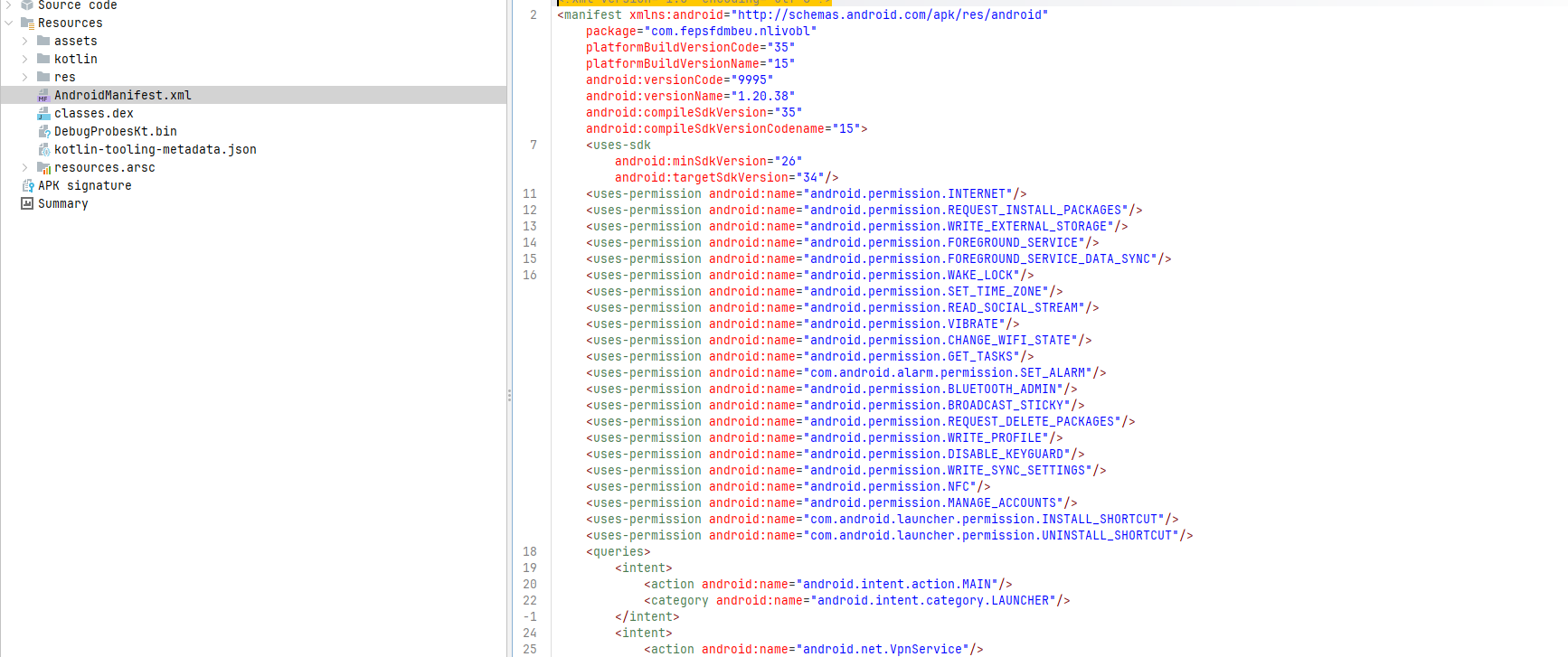 Sevgi manifest permissions